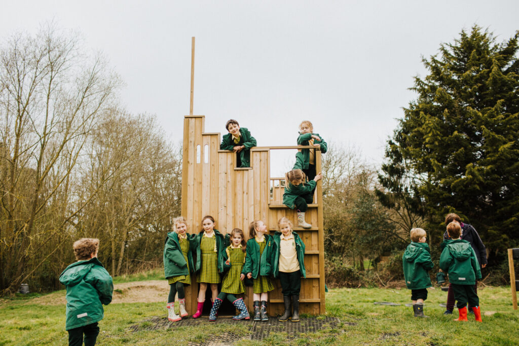 Pilgrims pupils outside